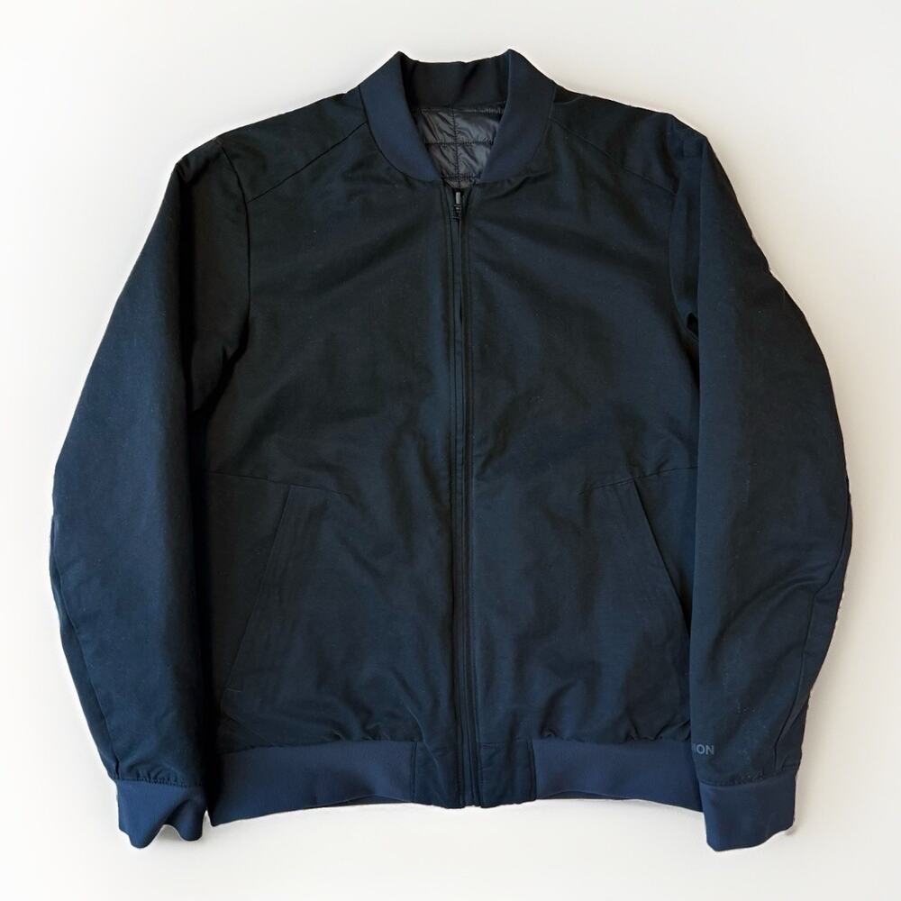 Lululemon Switch Over Bomber Jacket Medium Black Full Zip Reversible Athleisure
